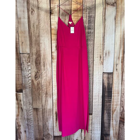 J. Crew Factory Dress Racerback Maxi Summer Pink Size 16 Versatile NWT - Picture 1 of 9